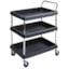 Metro Deep-Ledge Utility Cart - 3 shelves, black