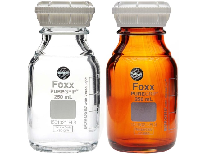 Foxx Life Sciences PUREGRIP Glass Bottles with VersaCap