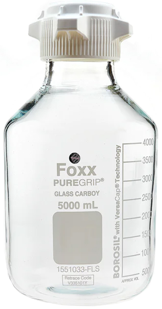 Foxx Life Sciences PUREGRIP Glass Carboy With VersaCap | Media Bottles ...