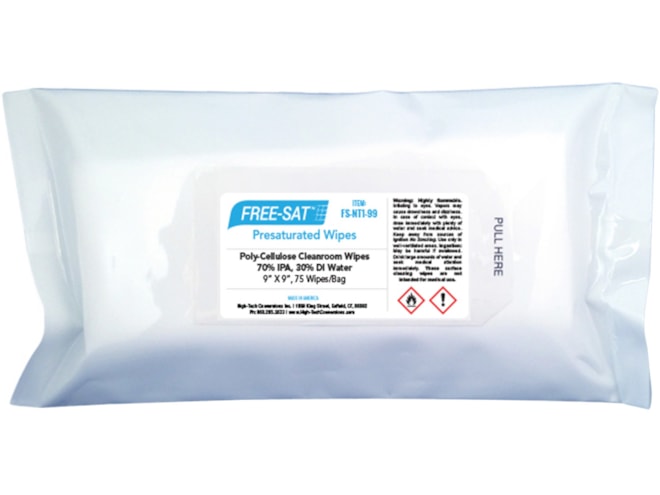 High-Tech Conversions 9x9 FREE-SAT 70% IPA Poly-Cellulose Wipes