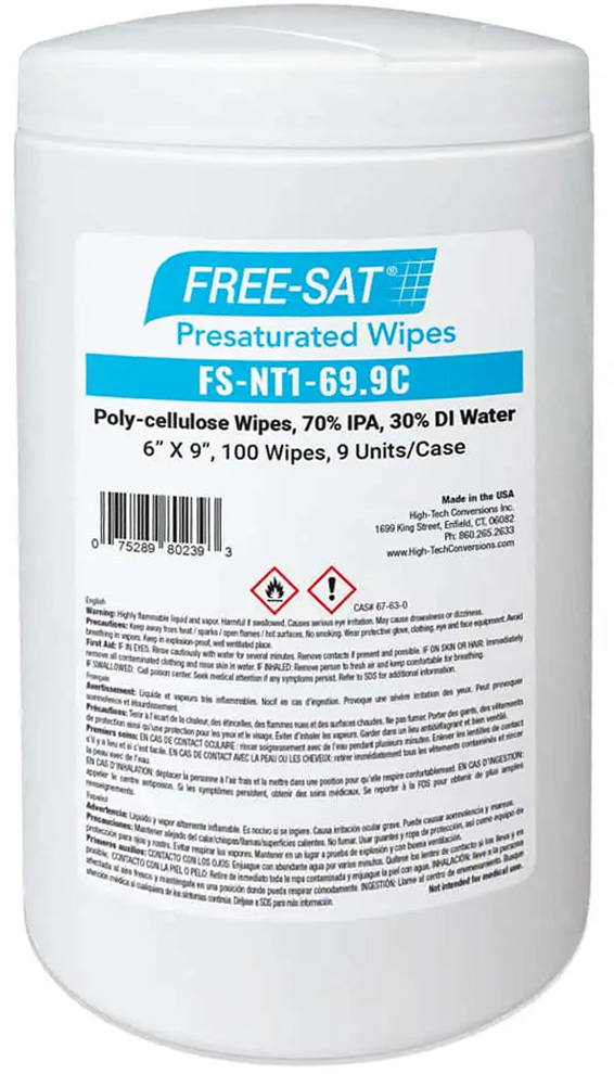 High-Tech Conversions FREE-SAT 70% IPA Pre-Saturated Wipes | Cleanroom ...