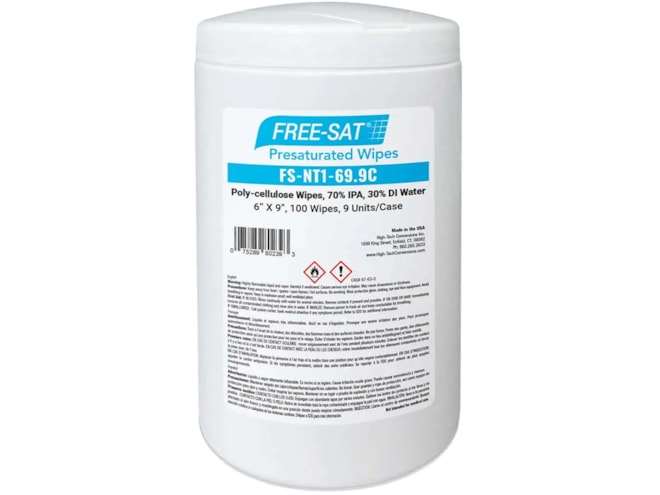High-Tech Conversions FREE-SAT 70% IPA Pre-Saturated Wipes