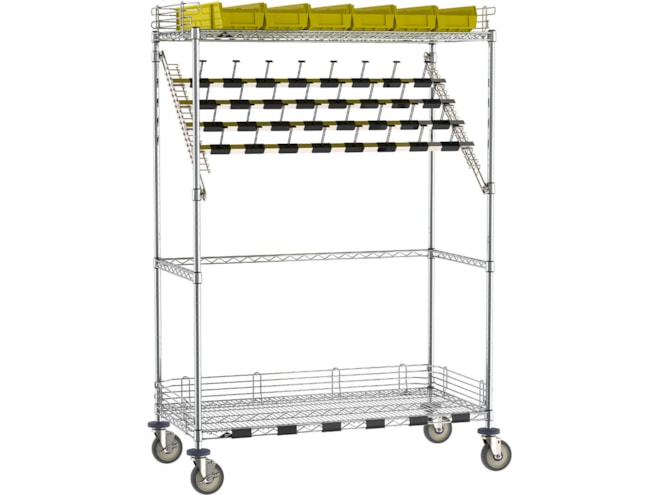 Metro Super Erecta Bulk Storage Style Wire Catheter Procedure Cart