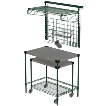 Metro Workstation with SmartWall Shelf and Cart
