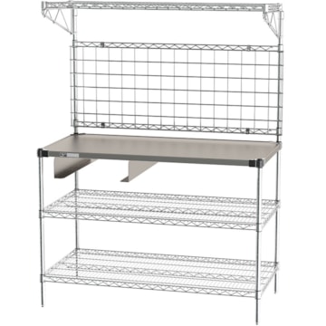 Metro Workstation with Wall Grid and Drawer Bracket