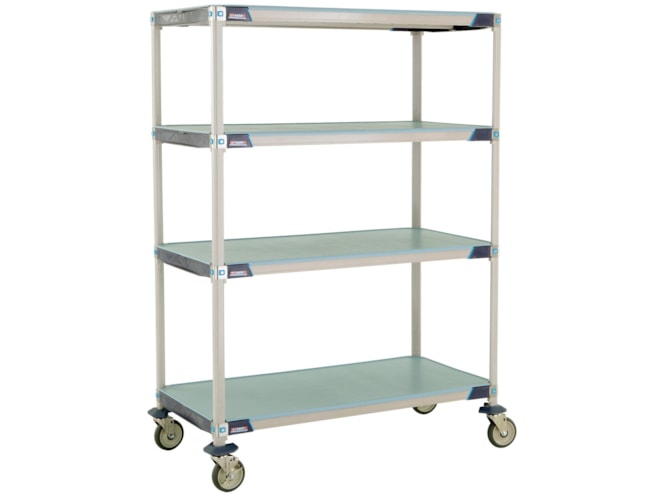 Metro MetroMax i 4 Solid Shelf Industrial Plastic Shelving Mobile Cart