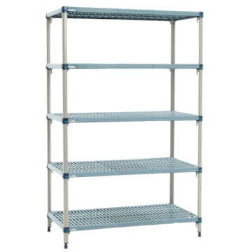 Metro MetroMax Q 4 and 5 Shelf Plastic Industrial Shelving Starter Unit