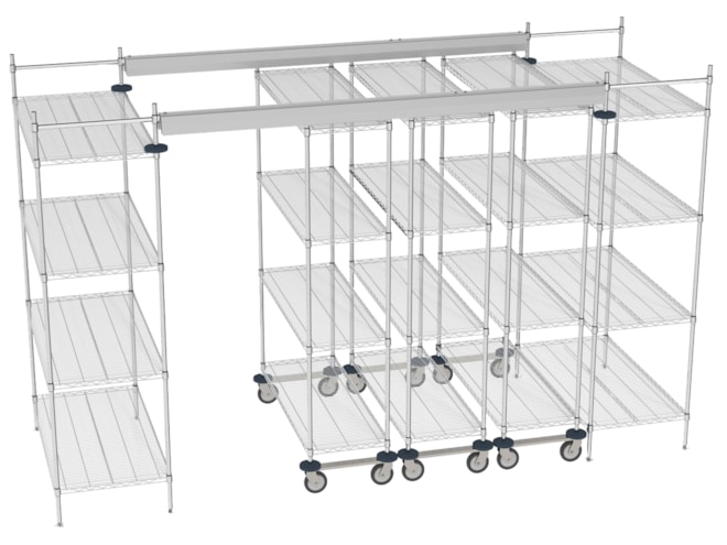 Metro Super Erecta Top-Track Overhead Track Shelving Complete Kit