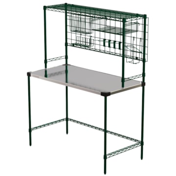 Metro Wire Shelving Workstation with Grid Organizer