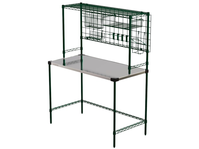 Metro Wire Shelving Workstation with Grid Organizer