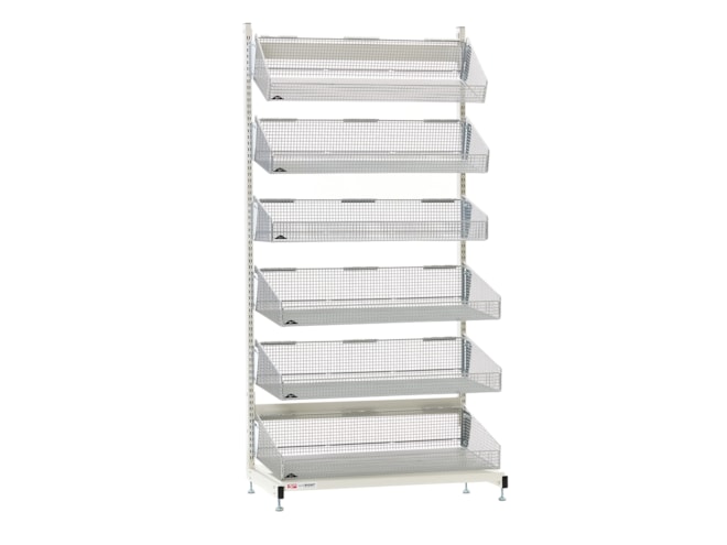 Metro qwikSIGHT Mobile / Stationary Singled-Sided Basket Shelving Unit