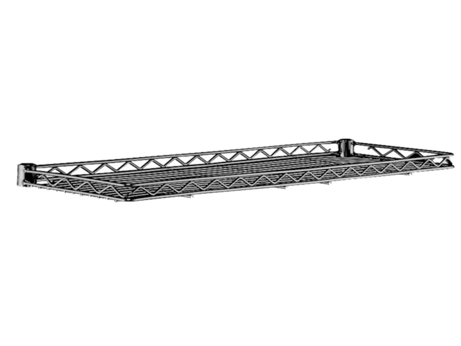 Metro Super Erecta Industrial Wire Cantilever Shelf with Smoked Glass Finish
