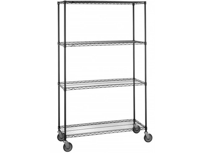 Olympic 4 Shelf Mobile Cart with Black Finish