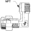 Saint-Gobain PharmaFluor Elbow Adapter Male Fitting technical drawing