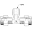 Saint-Gobain PharmaFluor Male Branch Tee Fitting technical drawing